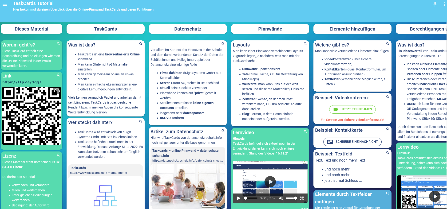 TaskCards Online Pinnwände Ideenwolke